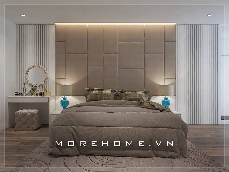 Mẫu thiết kế nội thất phòng ngủ chung cư hiện đại phù hợp với xu hướng hiện nay. Lấy gam trung tính chủ đạo tạo nên cảm giác thoải mái và thư giãn nhất