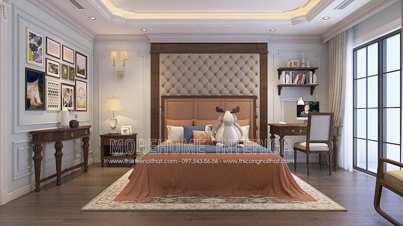++ 18 mẫu giường ngủ gỗ tân cổ điển châu Âu gỗ óc chó sang trọng cho Thiết kế nội thất căn hộ
